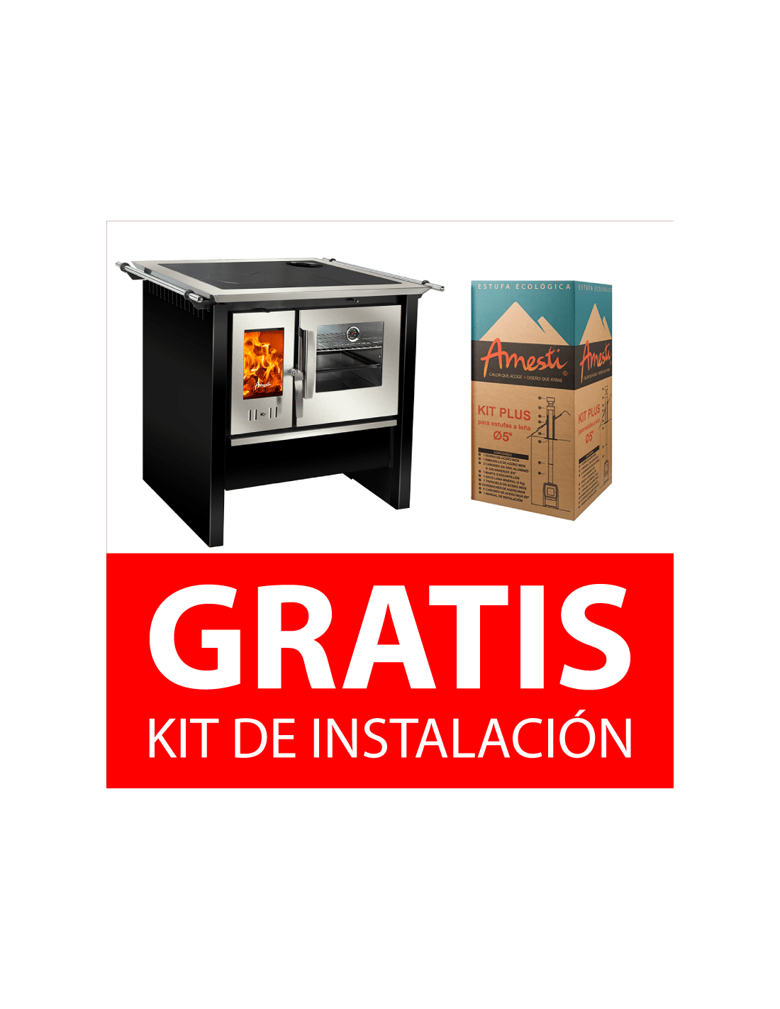 Combo Cocina Allegra negra + KIT DE INSTALACIÓN GRATIS